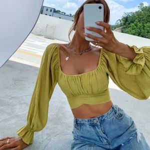 SHEIN Long sleeve Cropped Top